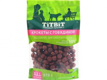 TiTBit (ТитБит) - Лакомство Крокеты с говядиной для собак XXL, 370 г