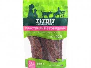 TiTBit (ТитБит) - Лакомство Пластинки из говядины для собак XXL, 300 г