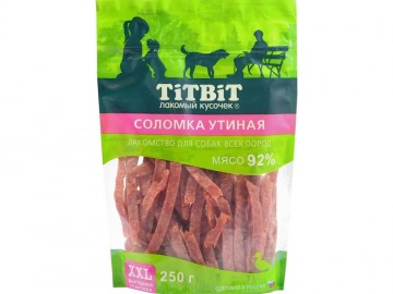 TiTBit (ТитБит) - Лакомство Соломка утиная для собак XXL, 250 г