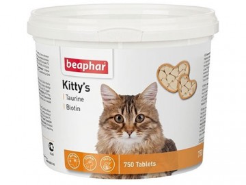 Beaphar (Беафар) - Kitty's + Taurine + Biotin, Витаминизированное лакомство с таурином и биотином для кошек, 750 таблеток