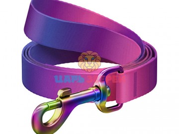 COLLAR (Коллар) - WAUDOG Nylon Recycled, Поводок нейлоновый, градиент, M, ш 20 мм, дл 122 см, фиолетовый