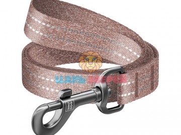COLLAR (Коллар) - WAUDOG Re-cotton, Поводок из восстановленного хлопка, светоотражающий, ш 25 мм, дл 300 см, коричневый