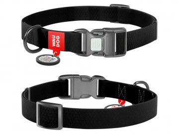 WAUDOG (Ваудог) - Waterproof, Ошейник водостойкий, пластиковый фастекс с QR паспортом, ш 15 мм, дл 25-35 см, черный