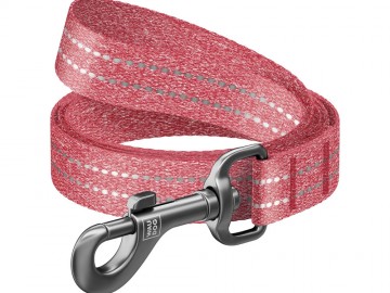 WAUDOG (Ваудог) - Re-cotton, Поводок из восстановленного хлопка, светоотражающий, ш 15 мм, дл 200 см, красный