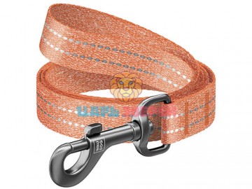 COLLAR (Коллар) - WAUDOG Re-cotton, Поводок из восстановленного хлопка, светоотражающий, ш 15 мм, дл 300 см, оранжевый