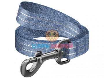 COLLAR (Коллар) - WAUDOG Re-cotton, Поводок из восстановленного хлопка, светоотражающий, ш 20 мм, дл 200 см, синий