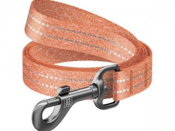 COLLAR (Коллар) - WAUDOG Re-cotton, Поводок из восстановленного хлопка, светоотражающий, ш 20 мм, дл 300 см, оранжевый