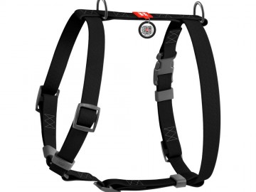 WAUDOG (Ваудог) - Waterproof, Шлейка водостойкая, анатомическая H-образная с QR-паспортом, пластиковый фастекс, S, Ш 15 мм, A 28-42 см, B 34-51 см, черный