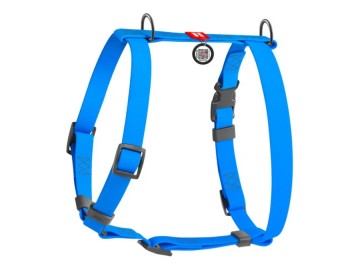 WAUDOG (Ваудог) - Waterproof, Шлейка водостойкая, анатомическая H-образная с QR-паспортом, пластиковый фастекс, S, Ш 15 мм, A 28-42 см, B 34-51 см, голубой