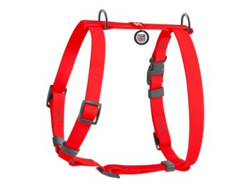 WAUDOG (Ваудог) - Waterproof, Шлейка водостойкая, анатомическая H-образная с QR-паспортом, пластиковый фастекс, S, Ш 15 мм, A 28-42 см, B 34-51 см, красный