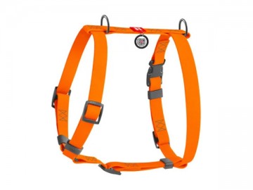 WAUDOG (Ваудог) - Waterproof, Шлейка водостойкая, анатомическая H-образная с QR-паспортом, пластиковый фастекс, M, Ш 20 мм, A 40-66 см, B 50-80 см, оранжевый