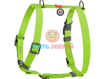 COLLAR (Коллар) - WAUDOG Waterproof, Шлея водостойкая, анатомическая H-образная с QR-паспортом, пластиковый фастекс, L, Ш 25 мм, A 50-85 см, B 60-100 см, салатовый