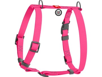 WAUDOG (Ваудог) - Waterproof, Шлейка водостойкая, анатомическая H-образная с QR-паспортом, пластиковый фастекс, L, Ш 25 мм, A 50-85 см, B 60-100 см, розовый