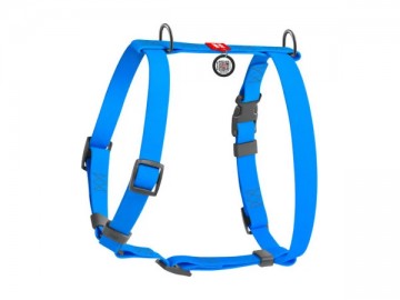 WAUDOG (Ваудог) - Waterproof, Шлейка водостойкая, анатомическая H-образная с QR-паспортом, пластиковый фастекс, XL, Ш 40 мм, A 60-98 см, B 69-110 см, голубой