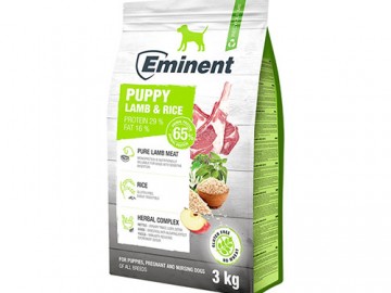 Eminent (Эминент) - Puppy Lamb & Rice 29/16, Безглютеновый корм для щенков, беременных и кормящих сук всех пород, 3 кг