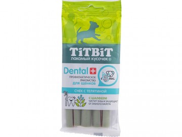 TiTBit (ТитБит) - Dental, Снек для щенков маленьких пород с телятиной, 30 г