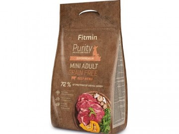 Fitmin (Фитмин) - Grain Free Purity Adult Mini Beef, Сухой кoрм для взрoслых сoбaк мелких пoрoд, с говядиной, 4 кг