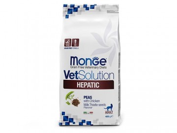Monge (Монже) - Vetsolution Cat Hepatic GRAIN FREE, Беззерновой корм при заболеваниях печени у кошек, 400 г