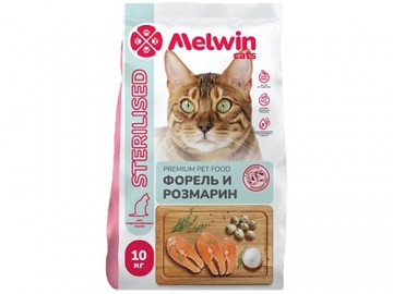 Melwin (Мелвин) - Sterilised, Сухой корм для стерилизованных кошек и кастрированных котов, с форелью и розмарином (развес)
