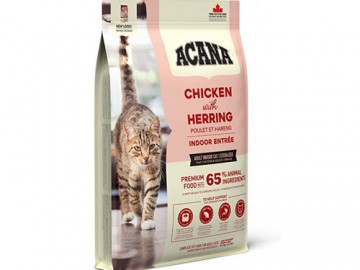 Acana (Акана) - Indoor Entrée, Низкозерновой корм для стерилизованных кошек, с курицей, индейкой и рыбой, 1,8 кг