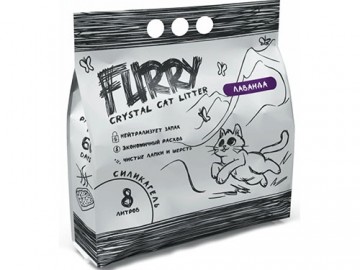 Furry (Фурри) - Силикагелевый наполнитель для кошачьих туалетов, с ароматом лаванды, 8 л (3,4 кг)