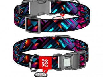 COLLAR (Коллар) - WAUDOG Nylon, Ошейник нейлон пластиковый фастекс с QR паспортом 