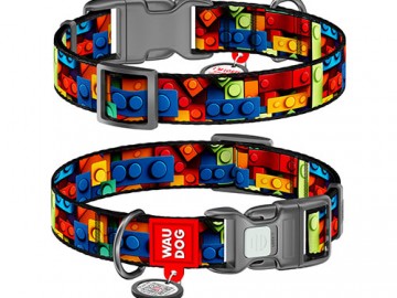 COLLAR (Коллар) - WAUDOG Nylon, Ошейник нейлон пластиковый фастекс с QR паспортом 