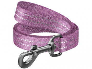 COLLAR (Коллар) - WAUDOG Re-cotton, Поводок из восстановленного хлопка, светоотражающий, ш 15 мм, дл 300 см, фиолетовый