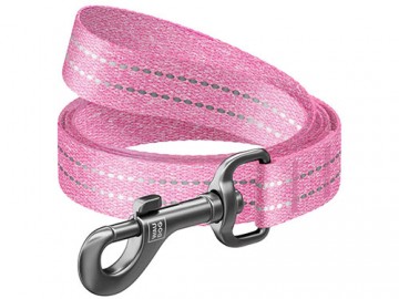 COLLAR (Коллар) - WAUDOG Re-cotton, Поводок из восстановленного хлопка, светоотражающий, ш 15 мм, дл 300 см, розовый