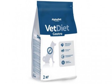 AlphaPet (АльфаПет) - Vet Diet Gastro, Сухой корм при острых расстройствах пищеварения, в реабилитационный период и при истощении для собак, 2 кг