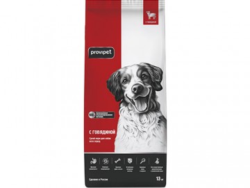 Provipet (Провипет) - Сухой корм для собак с говядиной, 13 кг