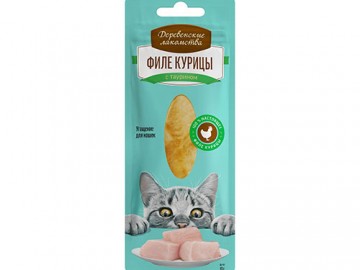 Деревенские лакомства - Лакомство для кошек Филе курицы нежное, 10 г