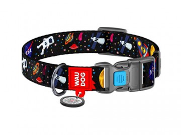 COLLAR (Коллар) - WAUDOG Nylon, Ошейник нейлон пластиковый фастекс с QR паспортом 
