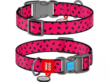 COLLAR (Коллар) - WAUDOG Nylon, Ошейник нейлон пластиковый фастекс с QR паспортом 