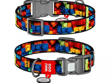 COLLAR (Коллар) - WAUDOG Nylon, Ошейник нейлон пластиковый фастекс с QR паспортом 