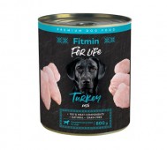 Fitmin (Фитмин) - For Life Turkey, Влажный корм для собак со вкусом индейка, банка 800 г