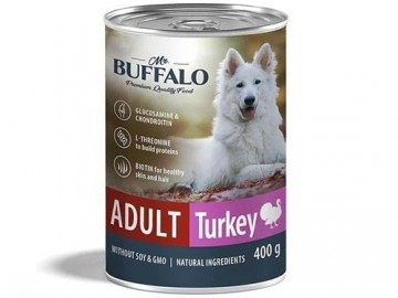 Mr.Buffalo (Мистер Баффало) - Adult, Влажный корм для взрослых собак, с индейкой, банка 400 г