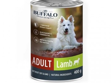 Mr.Buffalo (Мистер Баффало) - Adult, Влажный корм для взрослых собак, с ягненком, банка 400 г