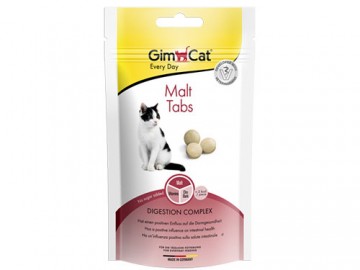 GimCat (ДжимКэт) - Malt Tabs, Витаминизированное лакомство для выведения шерсти у кошек, 40 г