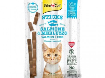 GimCat (ДжимКэт) - Лакомые палочки для кошек с лососем и треской, 5 г (штучно)