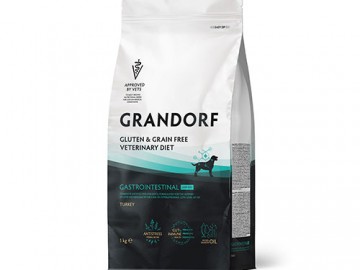 Grandorf (Грандорф) - VetDiet Gastrointestinal Low Fat Turkey, Сухой корм для собак, способствующий регуляции метаболизма липидов при гиперлипидемии, индейка, 1 кг