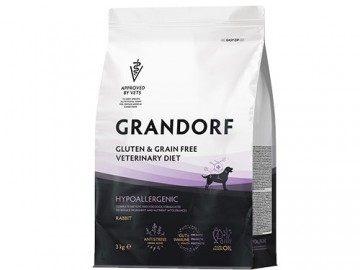 Grandorf (Грандорф) - VetDiet Hypoallergenic Rabbit, Сухой корм для собак, применяемый при пищевой аллергии или пищевой непереносимости, с кроликом, 3 кг