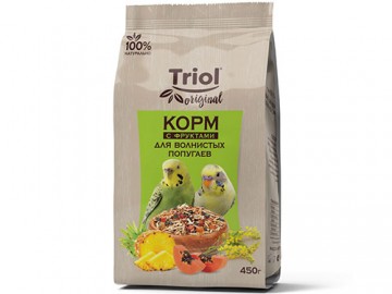 Triol (Триол) - Original, Корм для волнистых попугаев с фруктами, упаковка 450 г
