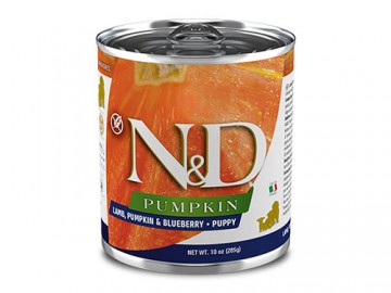Farmina N&D (Эн Дэ) - Pumpkin Puppy, Влажный беззерновой корм для щенков, с тыквой, ягненком и черникой, баночка 285 г