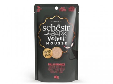 Schesir (Шезир) - After Dark Velvet Grain Free, Влажный корм для кошек, мусс с курицей и говядиной, пауч 80 г
