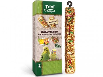 Triol (Триол) - Original, Лакомство для волнистых попугаев с фруктами, упаковка 2 шт, 55 г