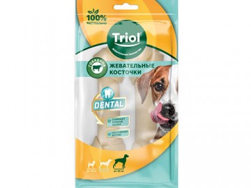 Triol (Триол) - Dental, Косточки жевательные узловые белые, 15 см, упаковка 2 шт