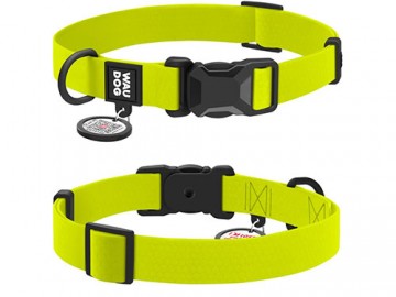 WAUDOG (Ваудог) - Magnet, Ошейник для собак водостойкий, магнитная пряжка фастекс, XL, ш 25 мм, дл 38-58 см, лимонный