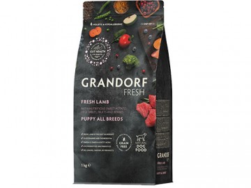 Grandorf (Грандорф) - Fresh Dog Puppy Lamb&Sweet Potato, Сухой беззерновой корм с живыми пробиотиками для щенков и беременных собак, с ягненком и бататом, 1 кг