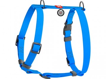 WAUDOG (Ваудог) - Waterproof, Шлейка водостойкая, анатомическая H-образная с QR-паспортом, пластиковый фастекс, L, ш 25 мм, A 50-85 см, B 60-100 см, голубой